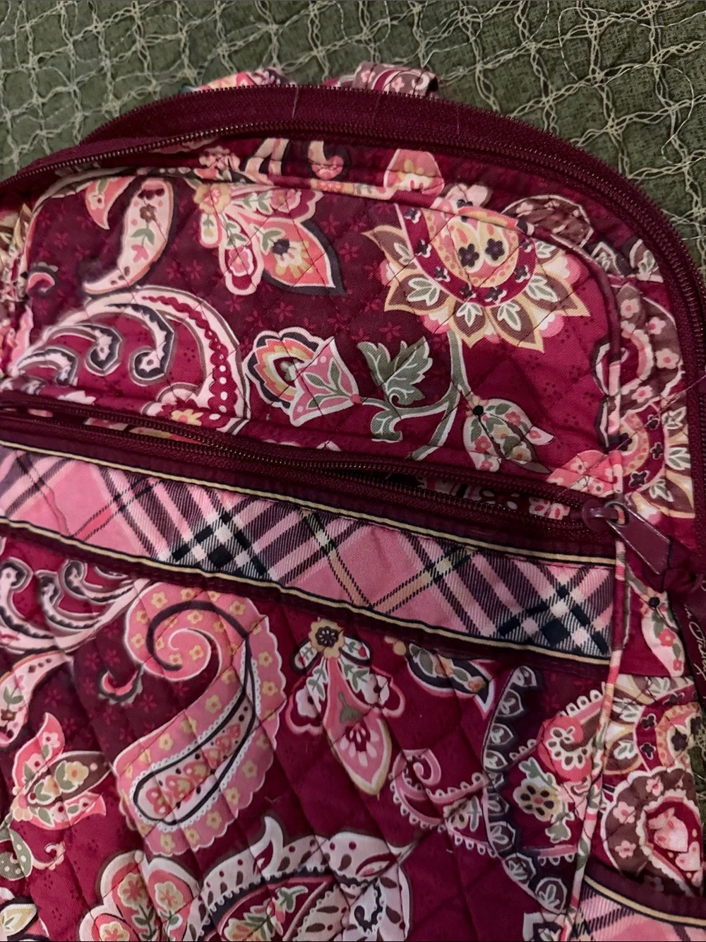 Vera Bradley Quilted Paisley Backpack in Berry Pink